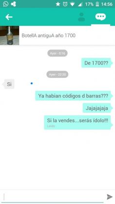 BOTELLA ANTIGUA AÑO 1700