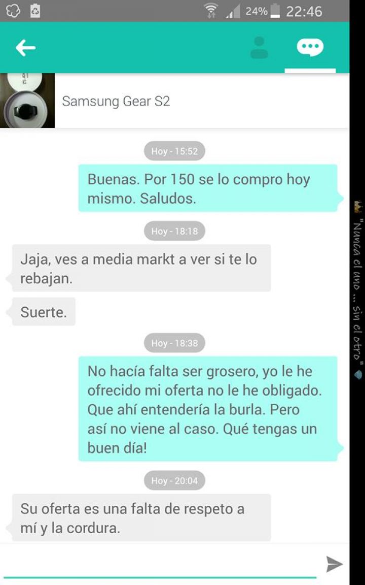 FALTA DE RESPETO A MÍ Y A LA CORDURA