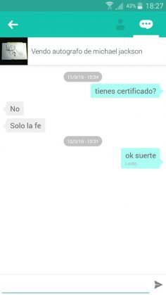 VENDO AUTÓGRAFO DE MICHAEL JACKSON