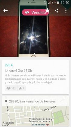 IPHONE 6 ORO 64 GB
