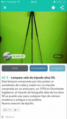 LÁMPARA VELA DE TRÍPODE