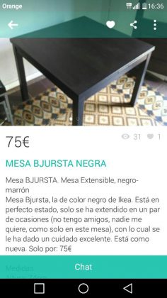 MESA BJURSTA NEGRA