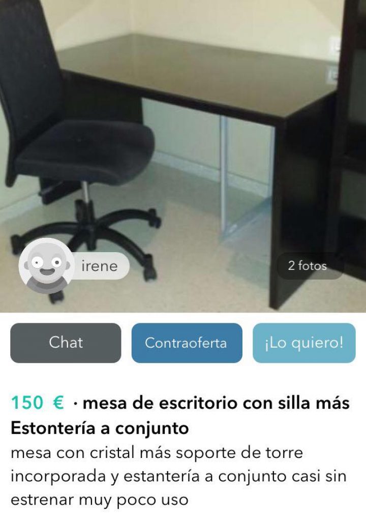 MESA DE ESCRITORIO CON ESTONTERIA A CONJUNTO