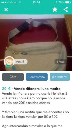 VENDO RIÑONERA I UNA MOTITO